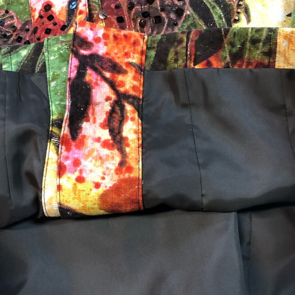 Chico’s Abstract Leaf Floral Lined Cropped Jacket Sequins Multicolor - Picture 4 of 9